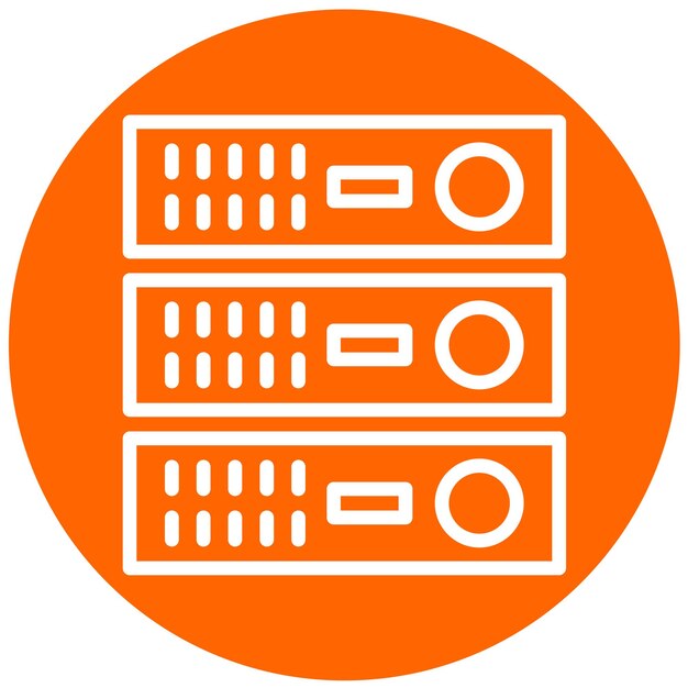 Stile di icona del server di progettazione vettoriale
