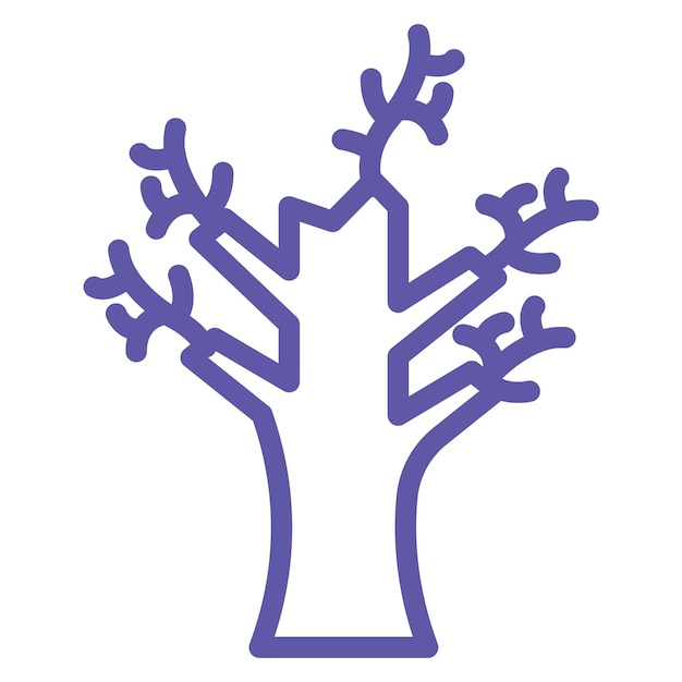 Stile di icona dell'albero secco a progettazione vettoriale