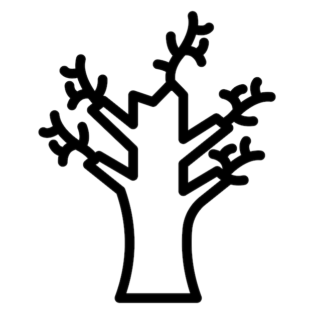 Stile di icona dell'albero secco a progettazione vettoriale