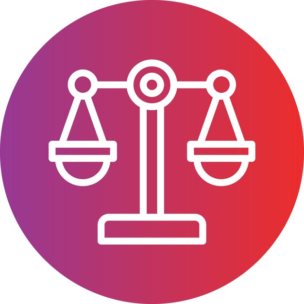 Stile di icona della giustizia a disegno vettoriale