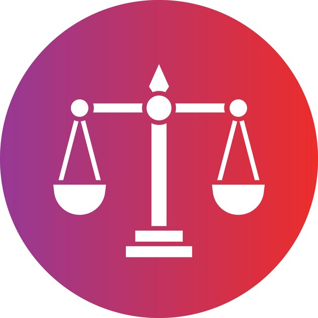 Stile di icona della giustizia a disegno vettoriale