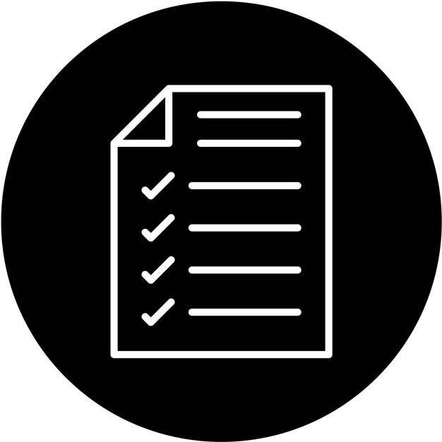 Stile di icona della lista di controllo della progettazione vettoriale