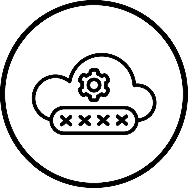 Stile di icona della password di Vector Design Cloud