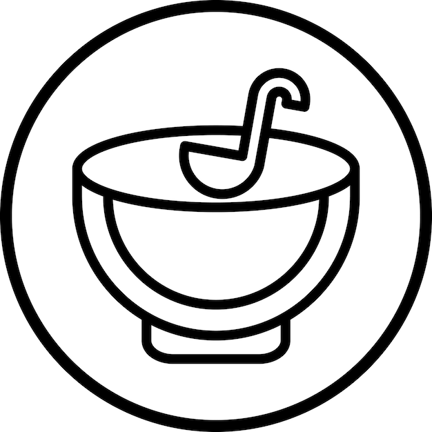 Stile di icona della Punch Bowl a progettazione vettoriale