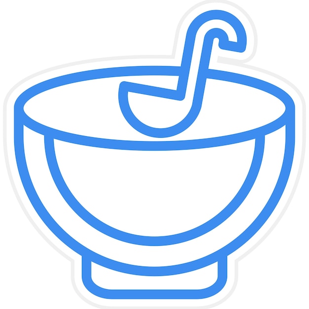 Stile di icona della Punch Bowl a progettazione vettoriale