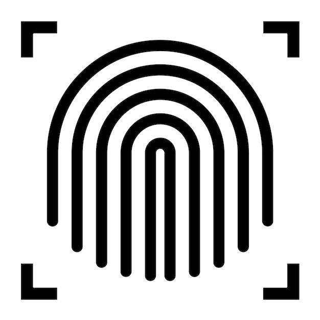 Stile di icona dello scanner di impronte digitali a progettazione vettoriale