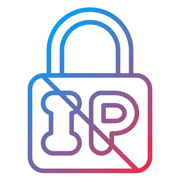 Stile di icona di blocco IP di progettazione vettoriale