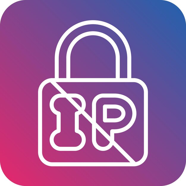 Stile di icona di blocco IP di progettazione vettoriale