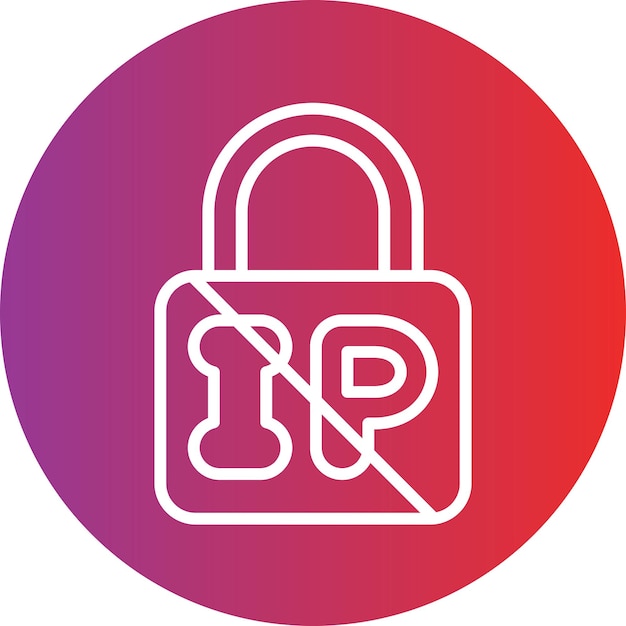 Stile di icona di blocco IP di progettazione vettoriale