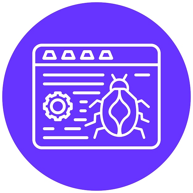 Stile di icona di bug del sito web a progettazione vettoriale