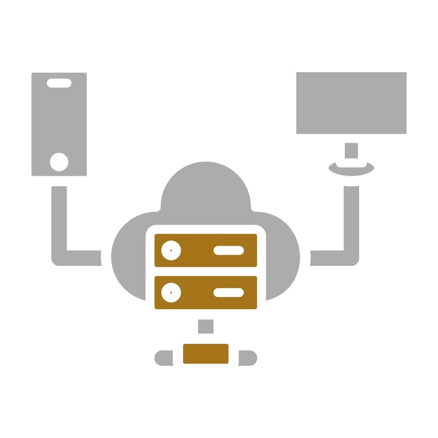 Stile di icona di cloud computing a progettazione vettoriale