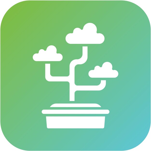 Stile di icona di disegno vettoriale Bonsai