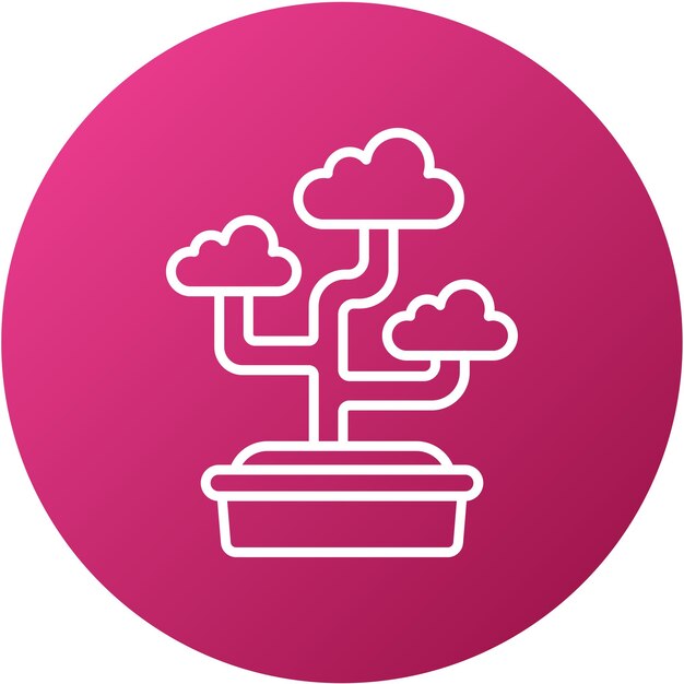 Stile di icona di disegno vettoriale Bonsai