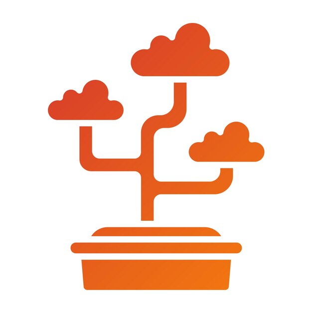 Stile di icona di disegno vettoriale Bonsai