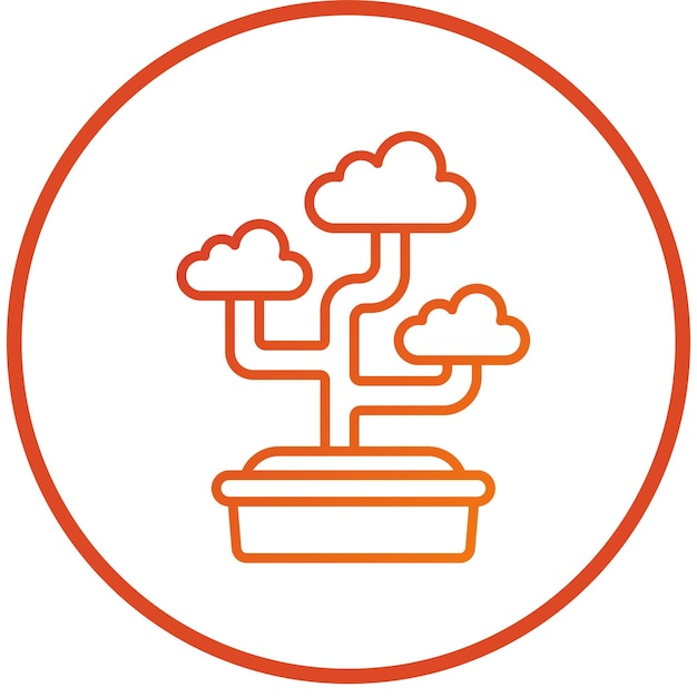 Stile di icona di disegno vettoriale Bonsai