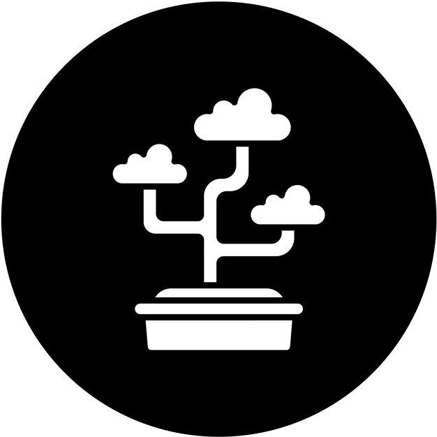 Stile di icona di disegno vettoriale Bonsai