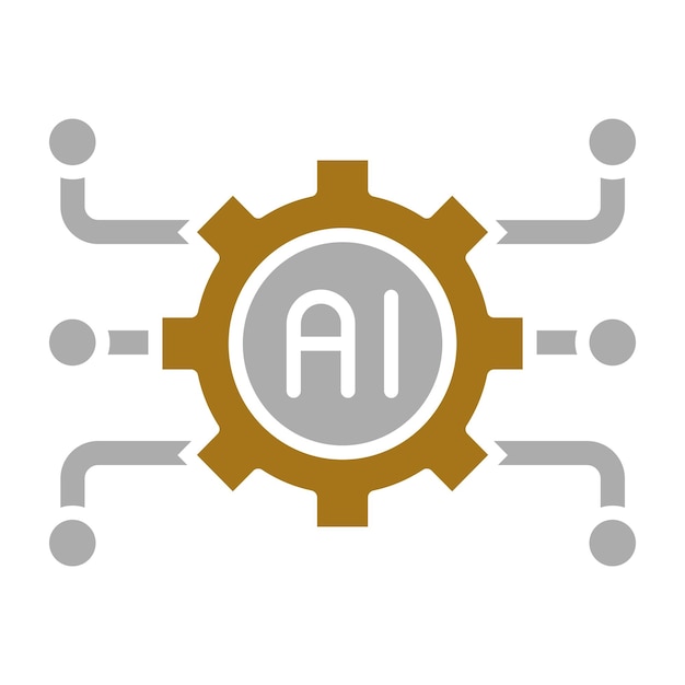 Stile di icona di intelligenza artificiale di progettazione vettoriale