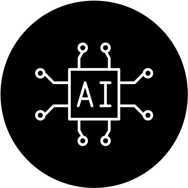 Stile di icona di intelligenza artificiale di progettazione vettoriale