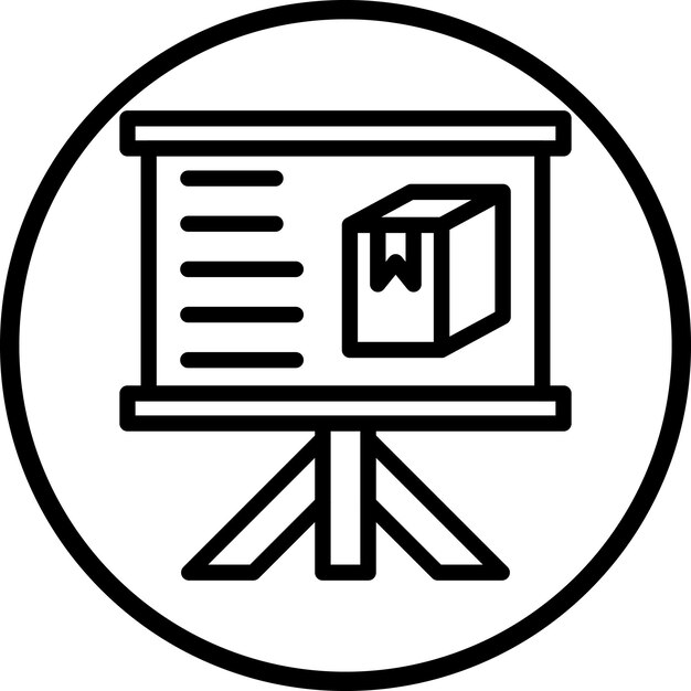 Stile di icona di presentazione del prodotto di progettazione vettoriale