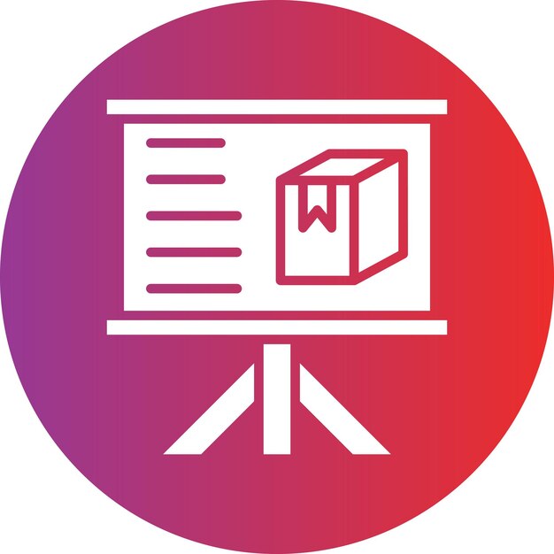Stile di icona di presentazione del prodotto di progettazione vettoriale