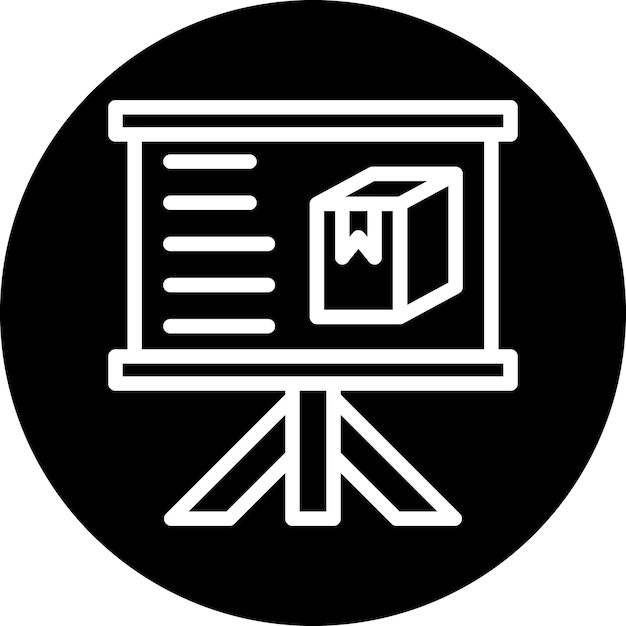 Stile di icona di presentazione del prodotto di progettazione vettoriale