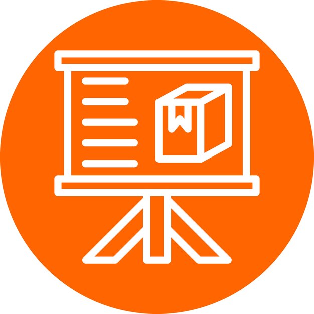 Stile di icona di presentazione del prodotto di progettazione vettoriale