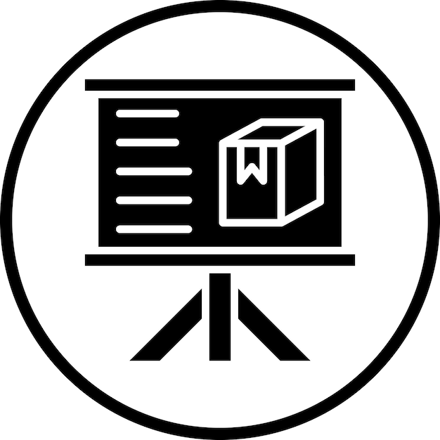 Stile di icona di presentazione del prodotto di progettazione vettoriale