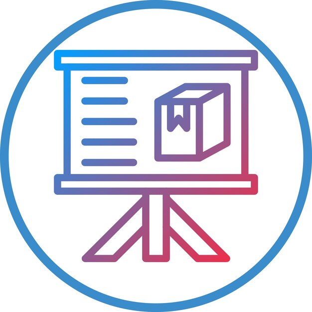 Stile di icona di presentazione del prodotto di progettazione vettoriale