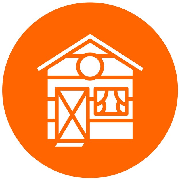 Stile di icona di progettazione vettoriale del fienile