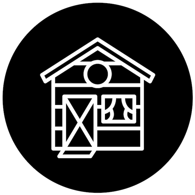 Stile di icona di progettazione vettoriale del fienile