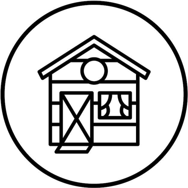 Stile di icona di progettazione vettoriale del fienile