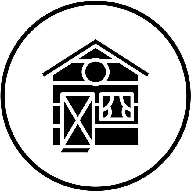 Stile di icona di progettazione vettoriale del fienile