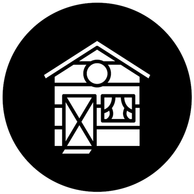 Stile di icona di progettazione vettoriale del fienile