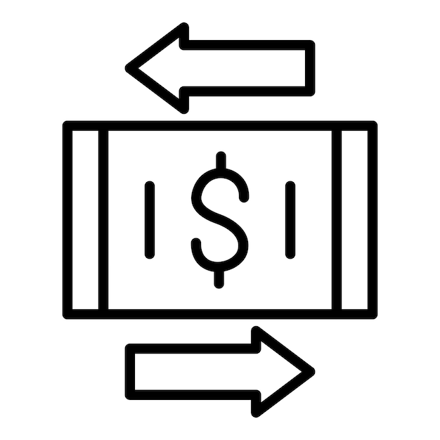 Stile di icona di trasferimento di denaro a disegno vettoriale