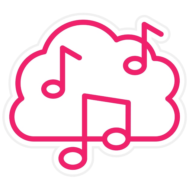 Stile di icona musicale cloud di progettazione vettoriale