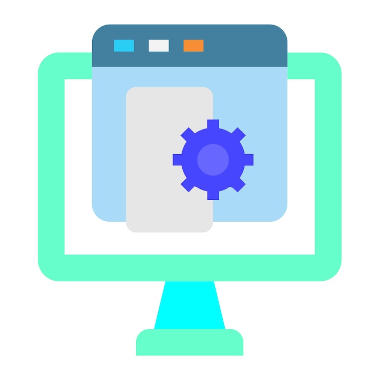 Vettore stile di icona per lo sviluppo di software a progettazione vettoriale