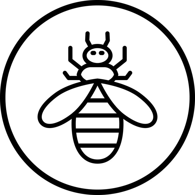 Stile di icona Vector Design Bee