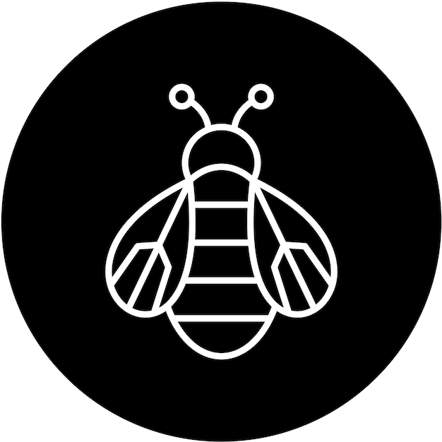Stile di icona Vector Design Bee