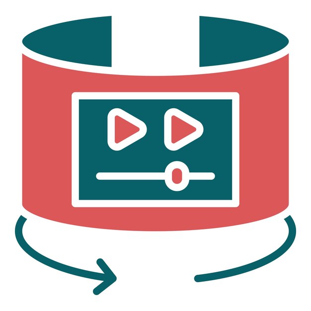 Stile di icona video a 360 gradi