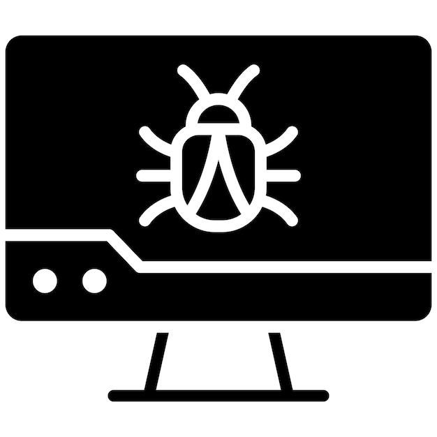 Stile di illustrazione del vettore del virus del computer