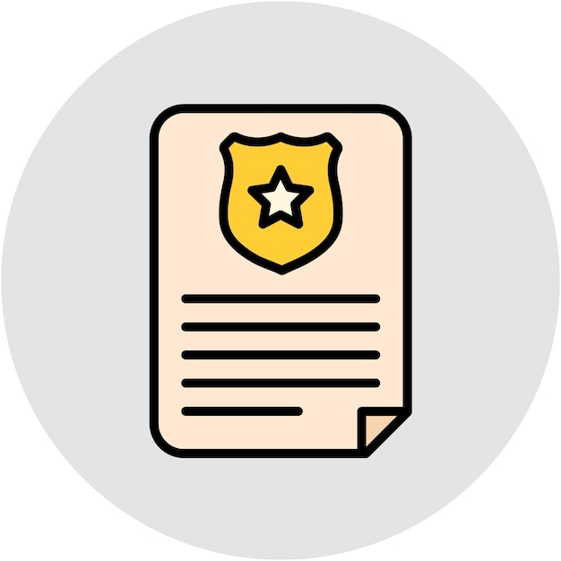 Stile di illustrazione vettoriale del certificato di polizia