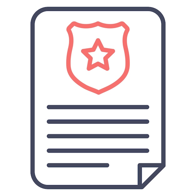 Stile di illustrazione vettoriale del certificato di polizia