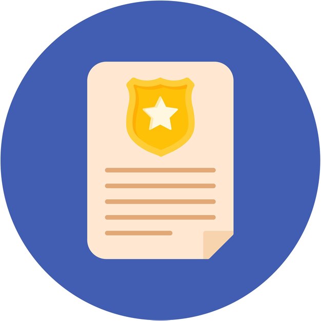 Stile di illustrazione vettoriale del certificato di polizia