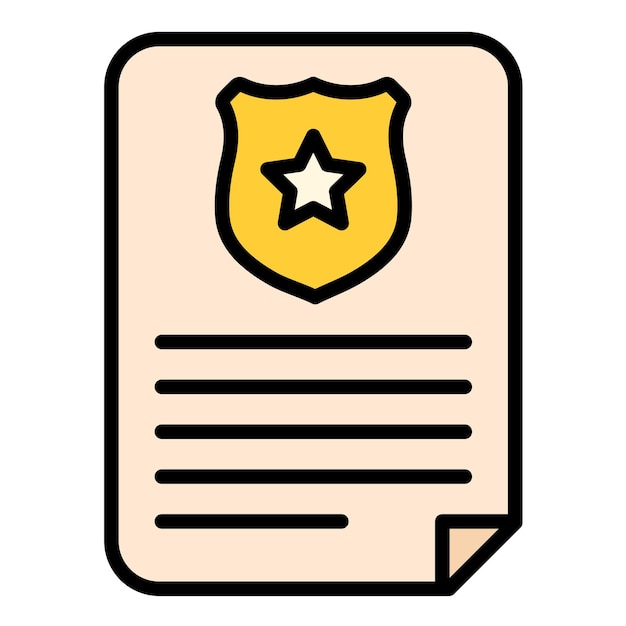 Stile di illustrazione vettoriale del certificato di polizia