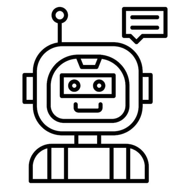 Stile di illustrazione vettoriale del chat bot