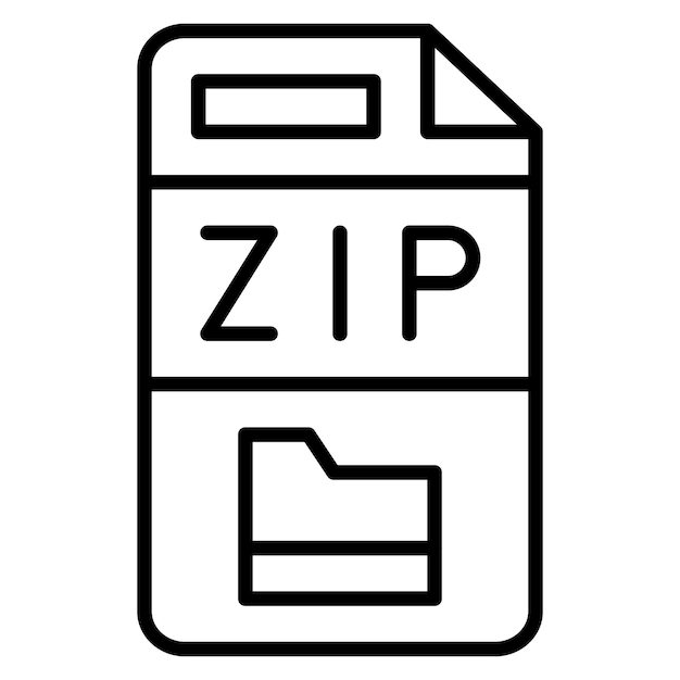Stile di illustrazione vettoriale del file Zip