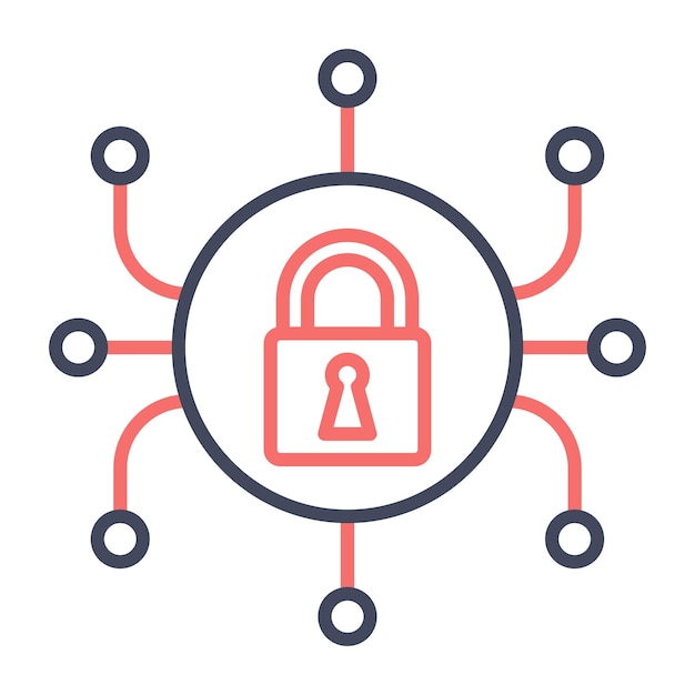 Stile di illustrazione vettoriale del sistema di sicurezza