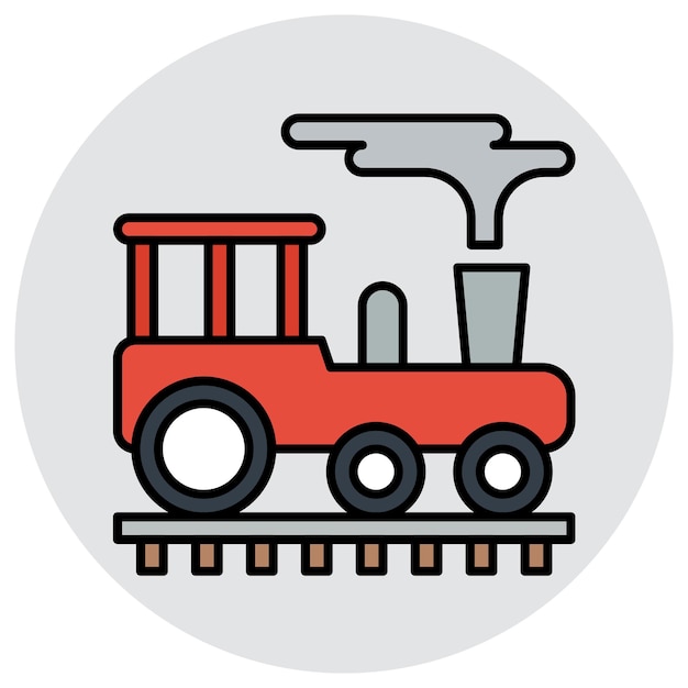 Stile di illustrazione vettoriale del treno a vapore