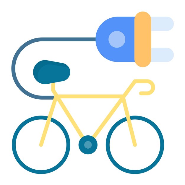 Stile di illustrazione vettoriale della bicicletta elettrica