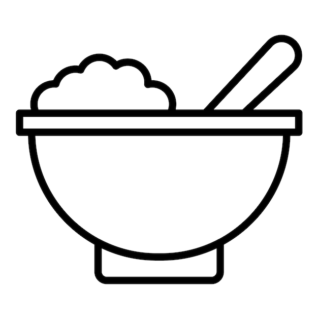 Stile di illustrazione vettoriale della ciotola di cibo